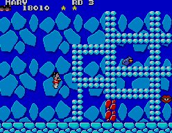 Ah, this sections a bit of a bastard. To get to the middle section, you have to construct some platforms by carefully shooting the blue orbs. You can do it, but it can be tough!