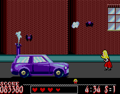 If you hit Catherine at 50MPH, there's around an eighty-percent chance she'll lose two hearts. Hit her at 30MPH, and there's around an 80% chance she'll only lose one.