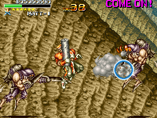 Even Streets of Rage 2 never had two Jets on-screen at once...
... ah, wait. as corrected by @LordBBH, two Jets CAN appear at once in Streets of Rage 2- on Round 5 if played on Hardest/Mania difficulty!
Sorry Irem, gotta give this one to Sega, tough break.